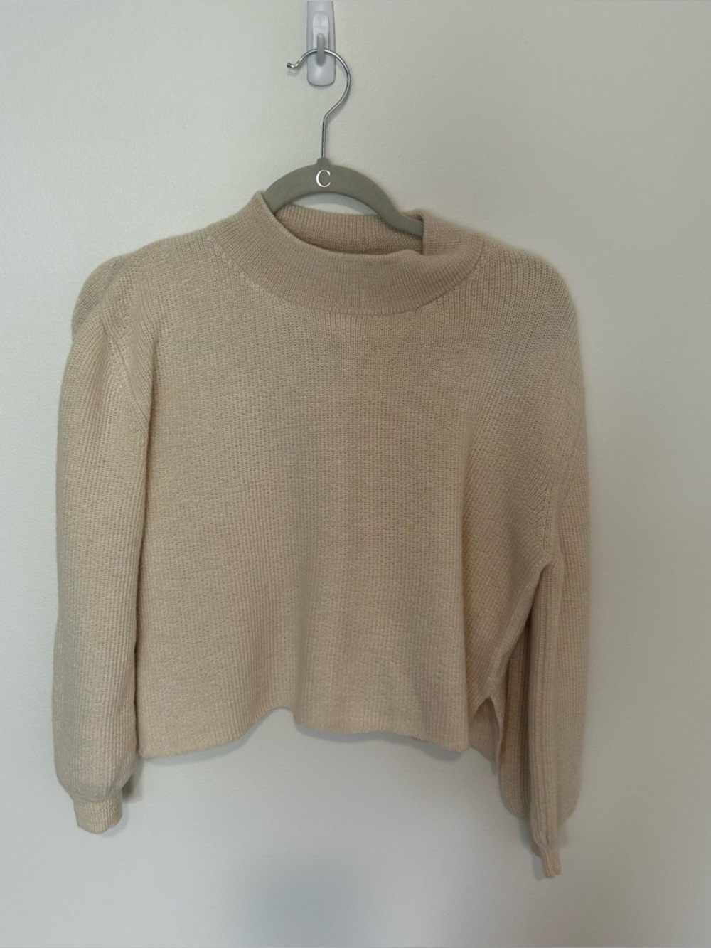 Jungle Folk Helo Cropped Alpaca Knit Sweater Cream/Ivory Small - Picture 1 of 6